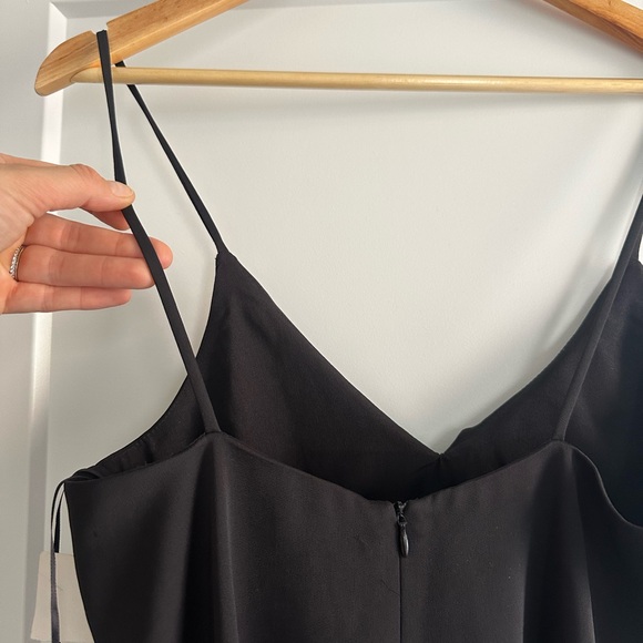 NWT Chelsea28 Asymmetrical Black Satin Ruffled Dress Size Small - Picture 8 of 8